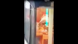 Korean Masturbates Her Husband in a Restaurant