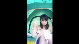 Chinese Camgirl dare to get Caught Naked & Orgasm in Tent at Public Park