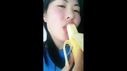 Chinese Cute Banana Tease